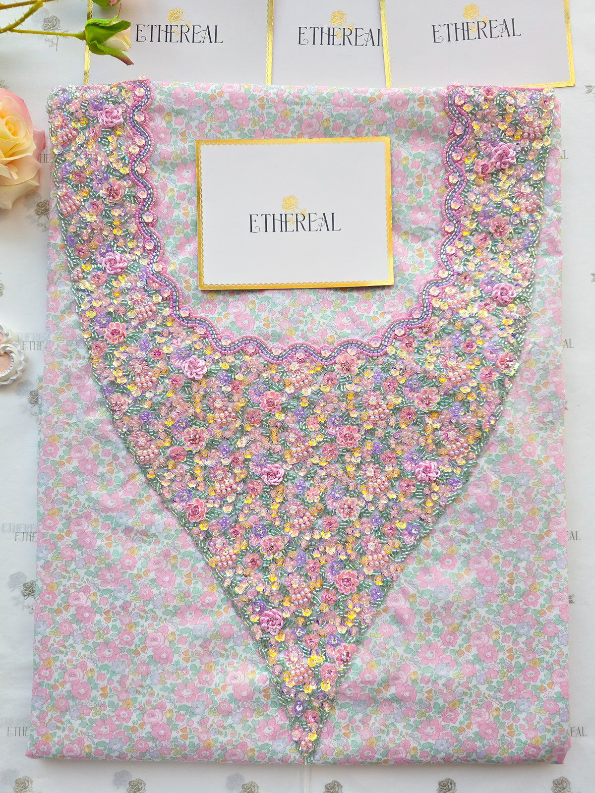 Liberty London Betsy Ann- Hand Embroidered