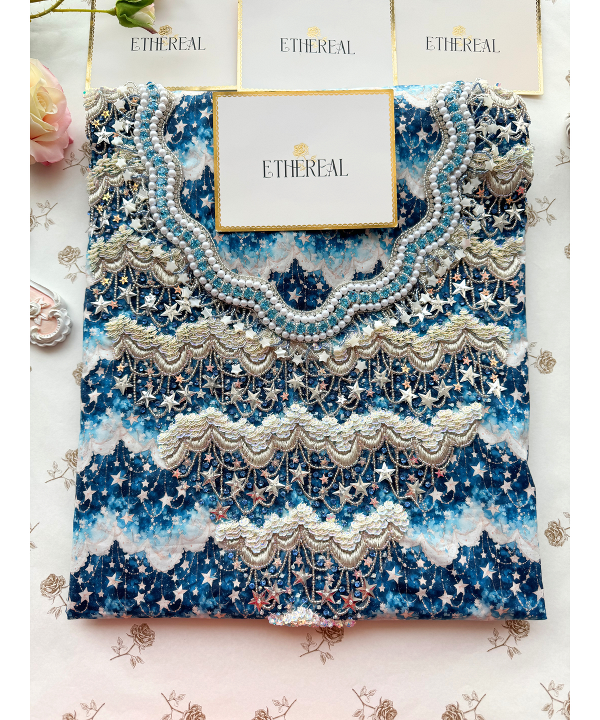 Under the Stars - Hand Embroidered