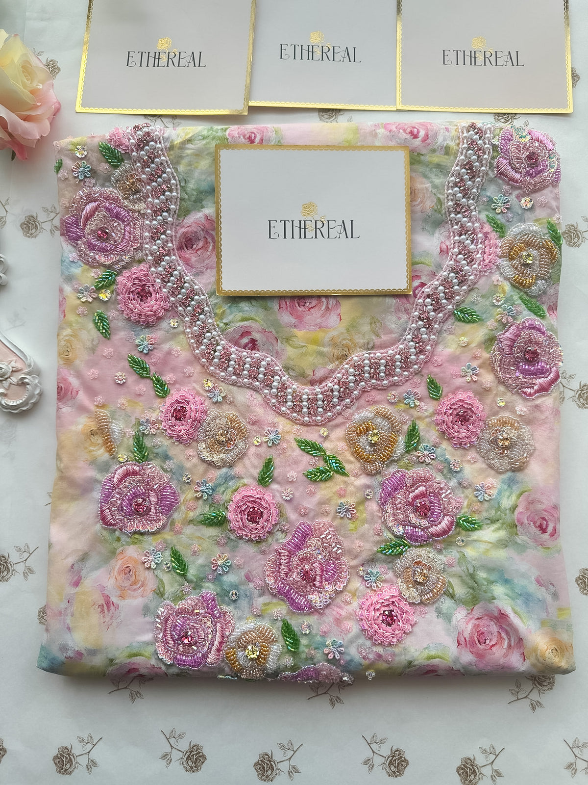 Painted in Petals - Hand Embroidered