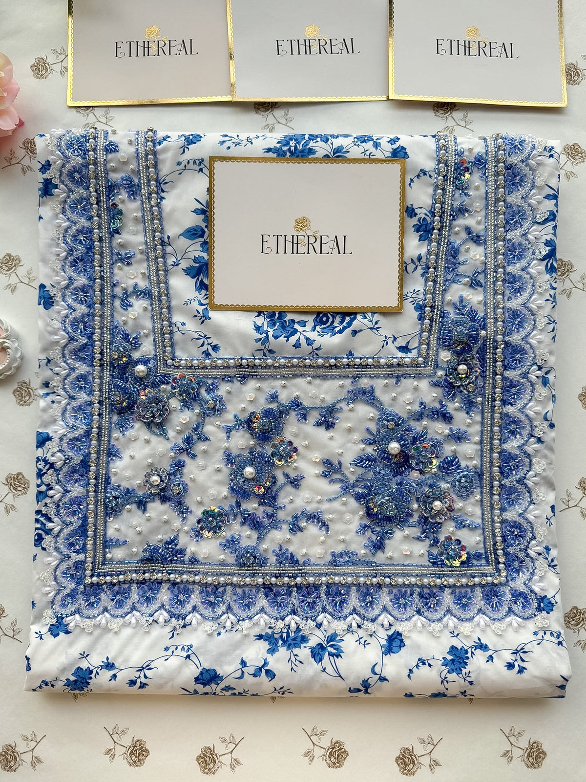 The Keepsake (Blue) - Hand Embroidered