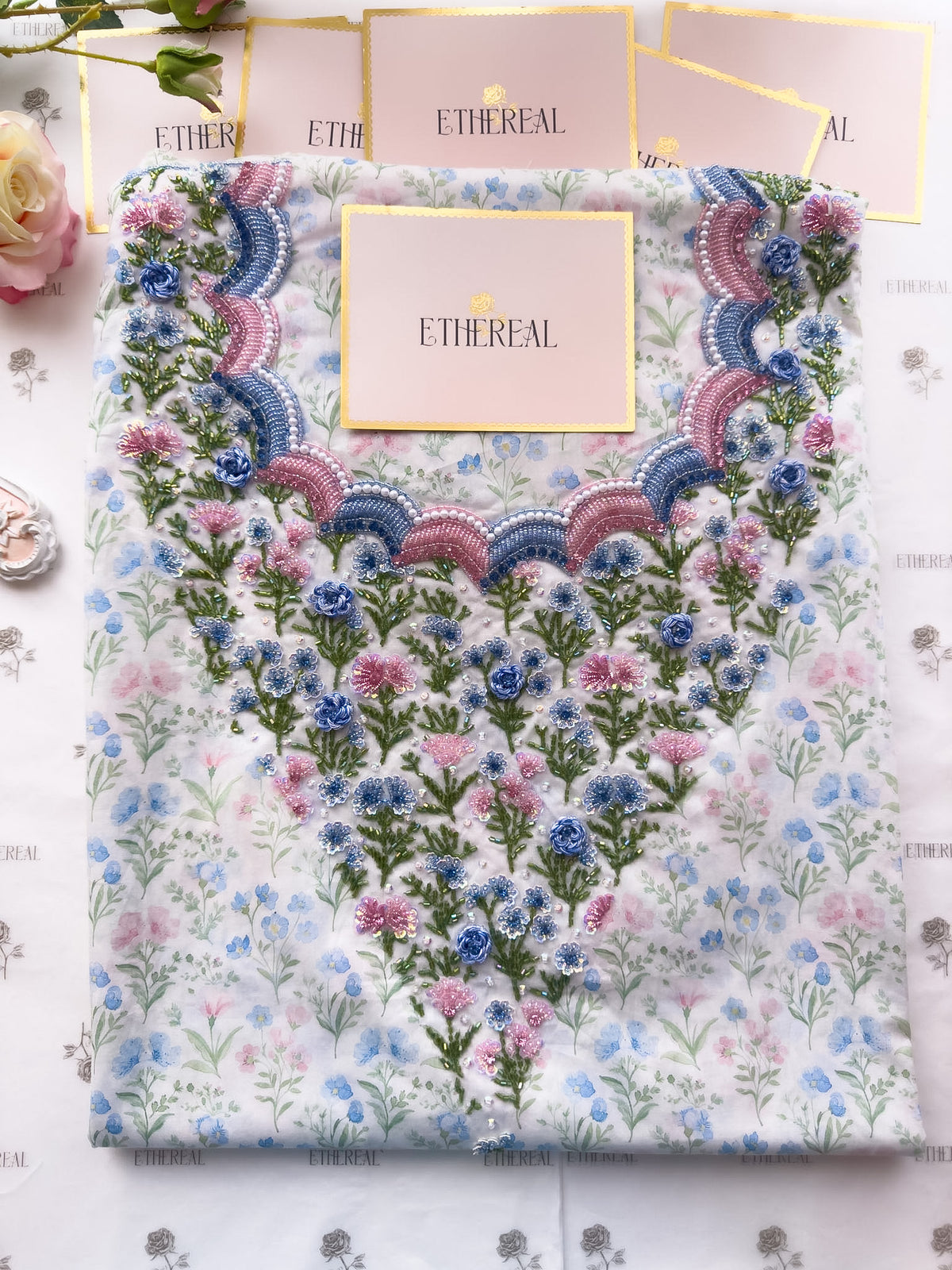 Pressed Petals - Hand Embroidered