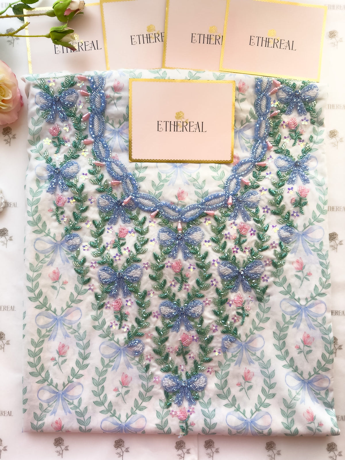 Sealed With a Bow - Hand Embroidered