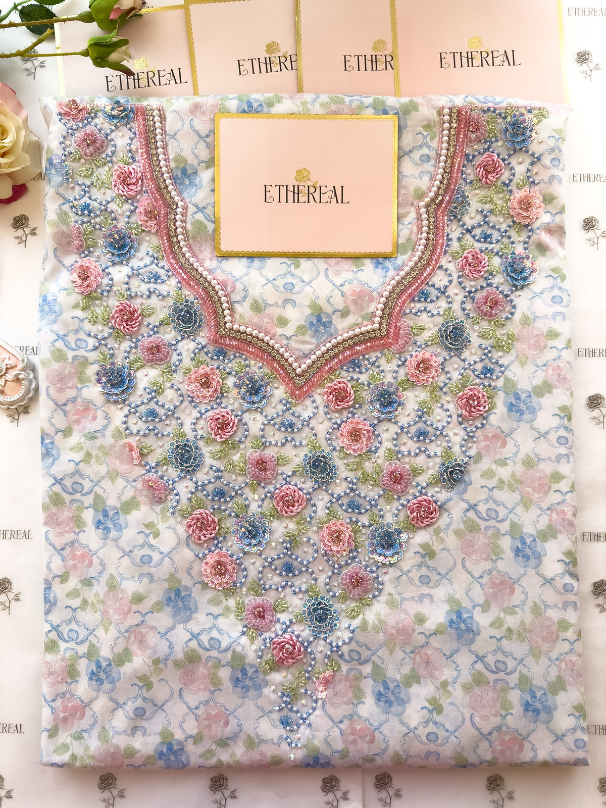 Interwoven Paths - Hand Embroidered