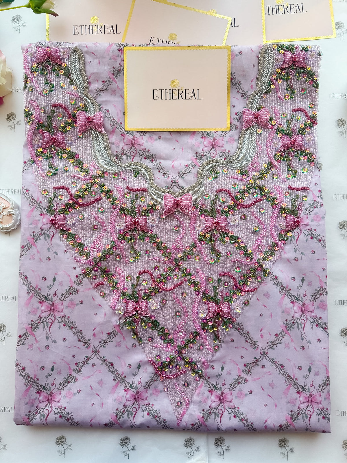 Fatefully Intertwined (Pink) - Hand Embroidered