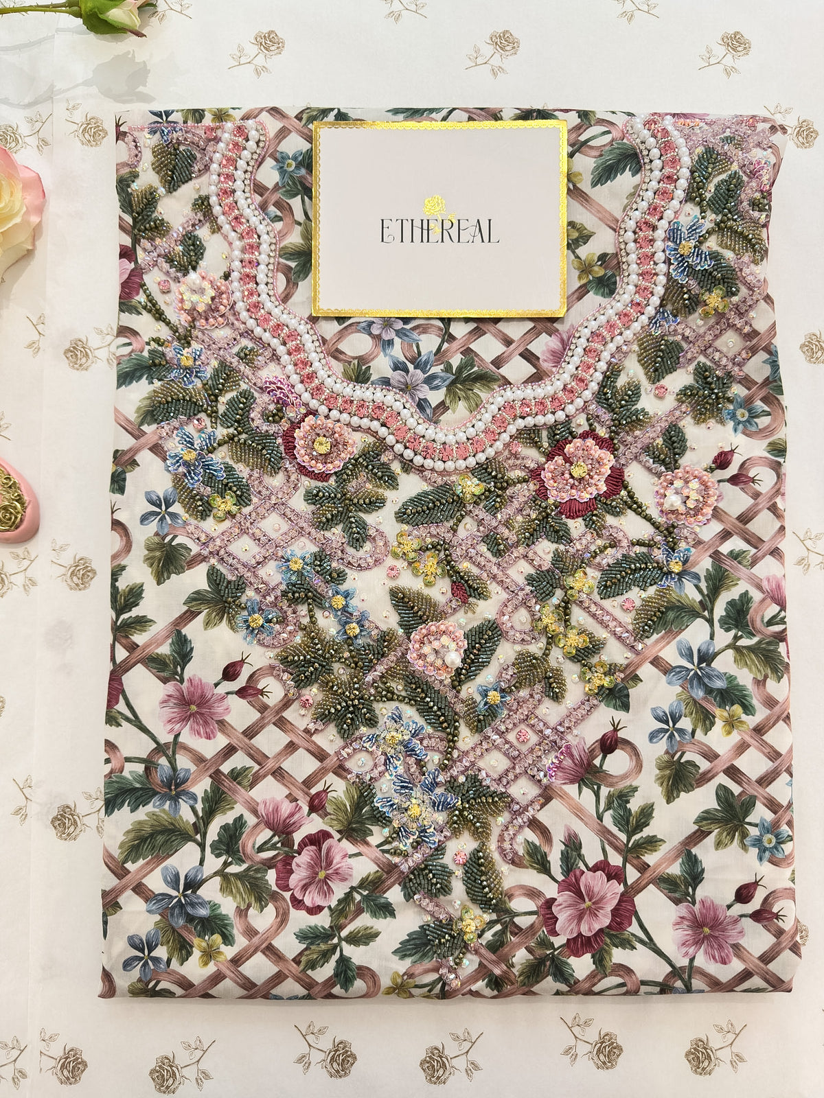 Liberty London Botanical Knot - Hand Embroidered