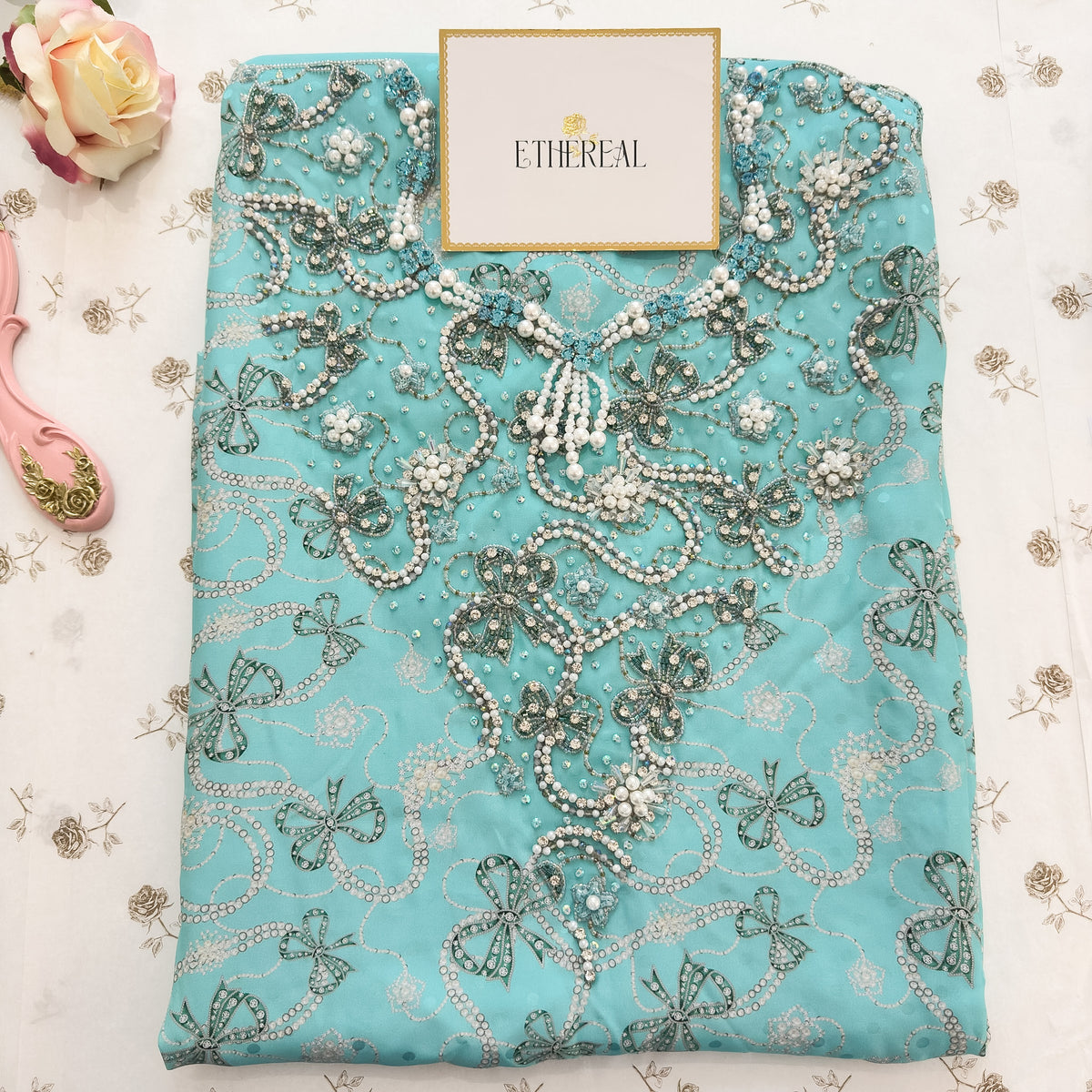Wrapped in Bows - Hand Embroidered
